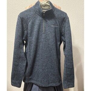 Eddie Bauer Fleece Pullover Mens Medium Blue 1/4  zip  Pullover Outdoor Casual